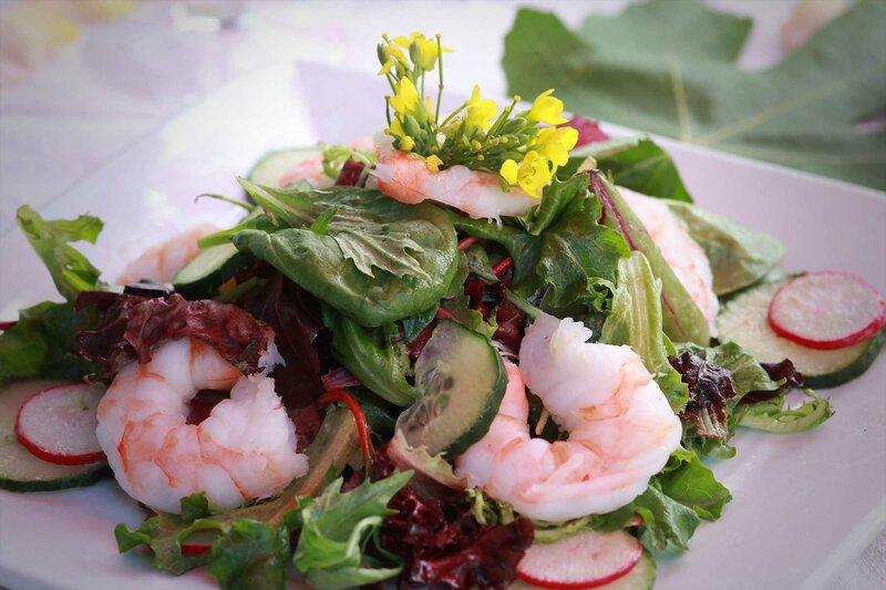 Salad with shrimp